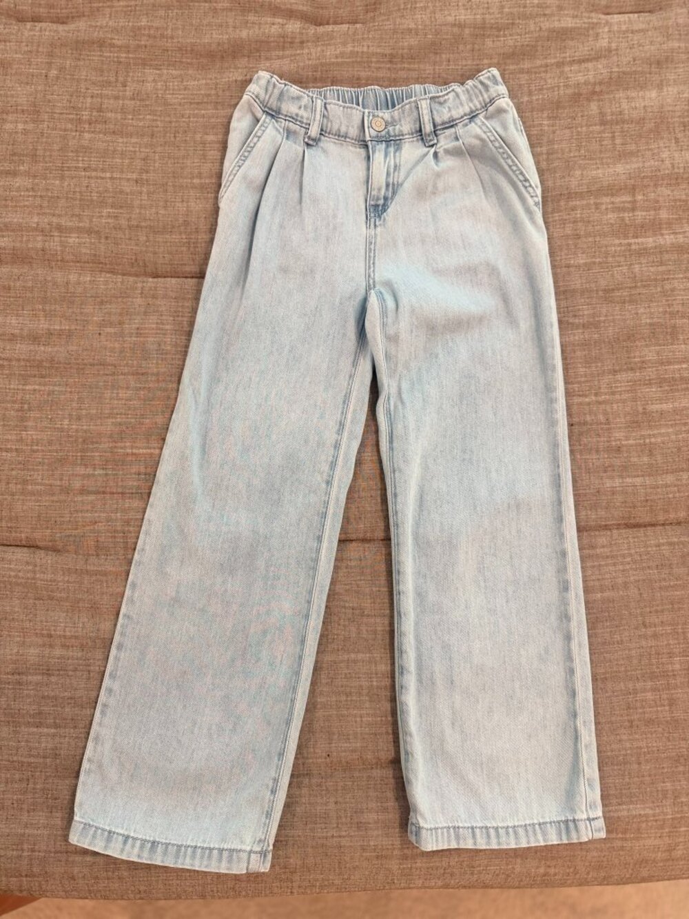 Cat & Jack Girls Size 8 Wide Leg Jeans Light Wash Denim